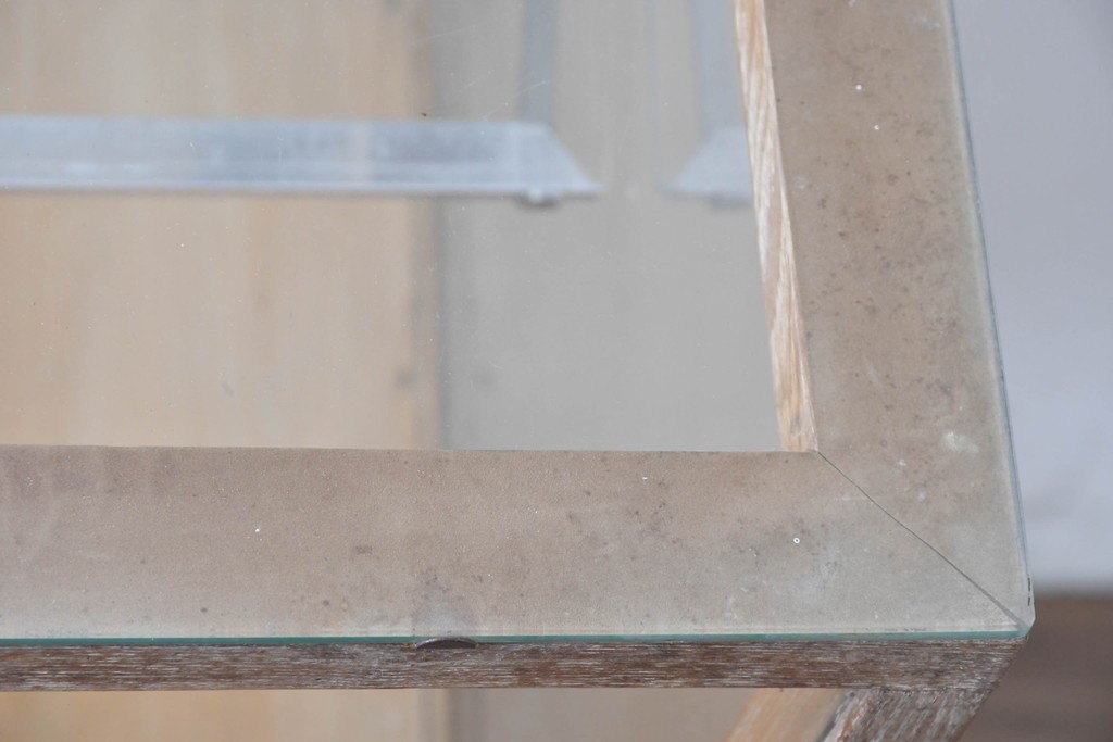 和製ヴィンテージ　新藤ケース店　レトロ感が可愛らしい木製フレームのガラスショーケース　(R-086749)