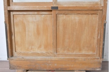 和製ヴィンテージ　新藤ケース店　レトロ感が可愛らしい木製フレームのガラスショーケース　(R-086749)