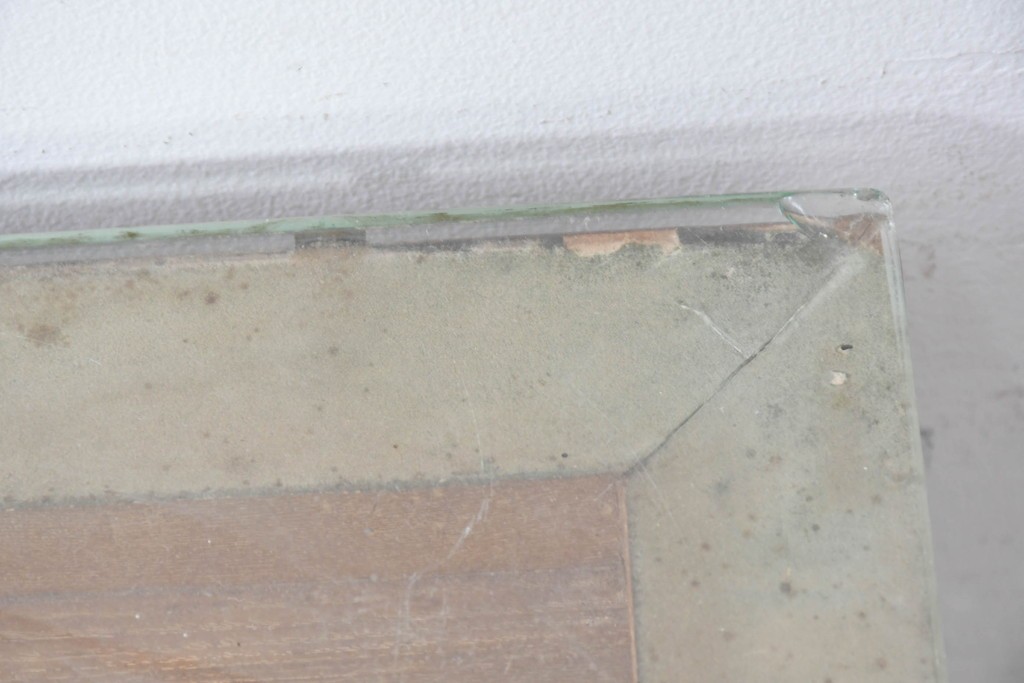 和製ヴィンテージ　楢(ナラ)材の木枠と広いガラス面が魅力のガラスショーケース　(R-086750)