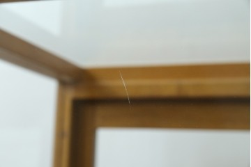 和製ヴィンテージ　楢(ナラ)材の木枠と広いガラス面が魅力のガラスショーケース　(R-086750)