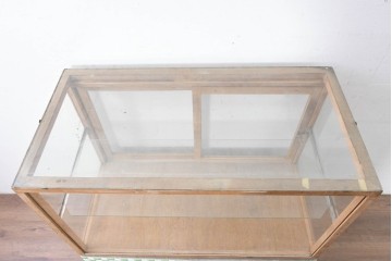 和製ヴィンテージ　希少な小振りサイズ! 　市松模様のタイルがレトロなたばこガラスケース　(R-086752)