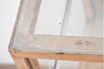 和製ヴィンテージ　希少な小振りサイズ! 　市松模様のタイルがレトロなたばこガラスケース　(R-086752)