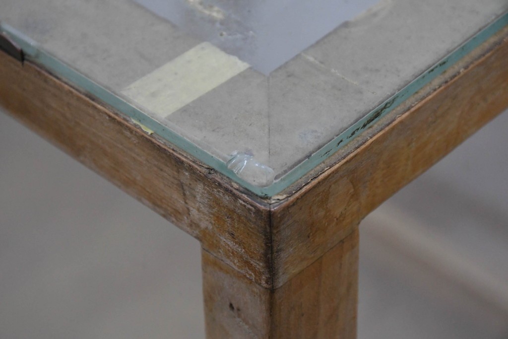 和製ヴィンテージ　希少な小振りサイズ! 　市松模様のタイルがレトロなたばこガラスケース　(R-086752)