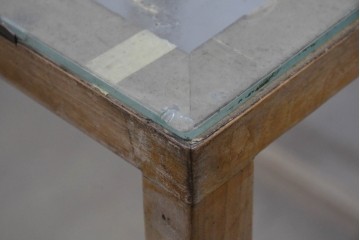 和製ヴィンテージ　希少な小振りサイズ! 　市松模様のタイルがレトロなたばこガラスケース　(R-086752)