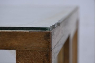 和製ヴィンテージ　希少な小振りサイズ! 　市松模様のタイルがレトロなたばこガラスケース　(R-086752)