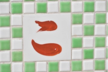 和製ヴィンテージ　希少な小振りサイズ! 　市松模様のタイルがレトロなたばこガラスケース　(R-086752)