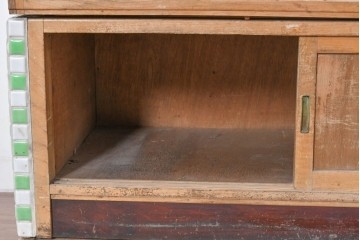 和製ヴィンテージ　希少な小振りサイズ! 　市松模様のタイルがレトロなたばこガラスケース　(R-086752)