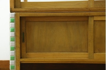 和製ヴィンテージ　希少な小振りサイズ! 　市松模様のタイルがレトロなたばこガラスケース　(R-086752)