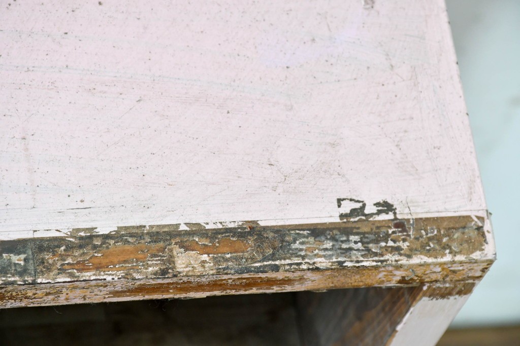 《ペイント仕上げ限定》　和製ヴィンテージ　小振りな15マス収納のシンプルなマス目棚　(R-086753)