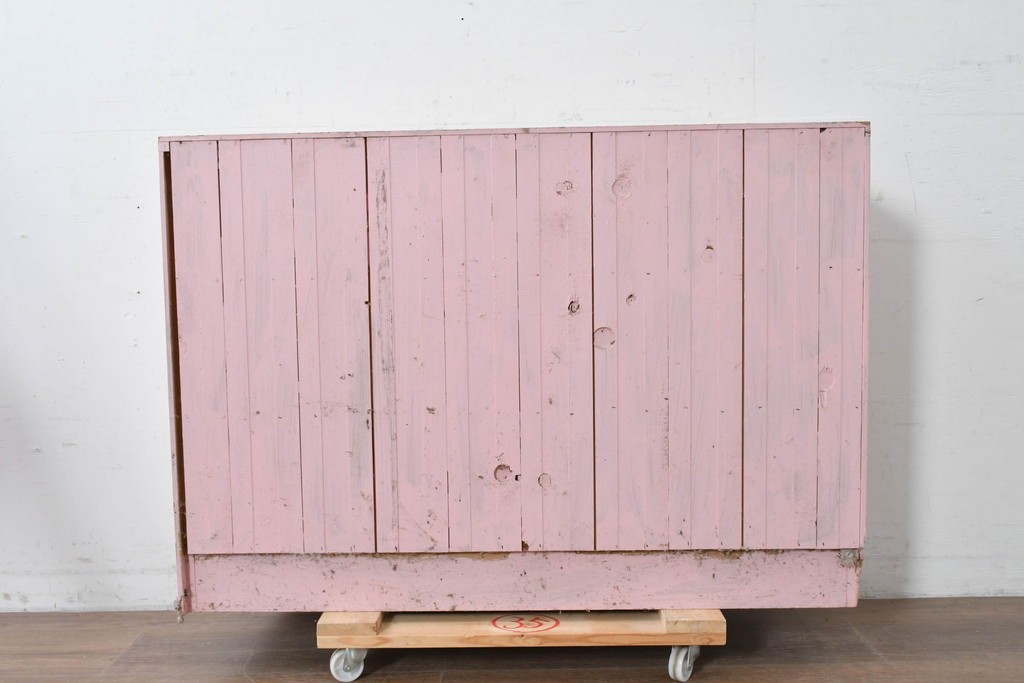 《ペイント仕上げ限定》　和製ヴィンテージ　小振りな15マス収納のシンプルなマス目棚　(R-086753)