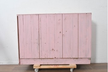 《ペイント仕上げ限定》　和製ヴィンテージ　小振りな15マス収納のシンプルなマス目棚　(R-086753)