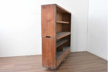 和製アンティーク　素朴な木味が魅力の引き出し付き飾り棚　(R-086756)