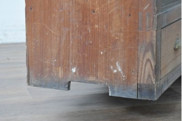 和製アンティーク　木味の素朴な引き出し付きオープンラック　(R-086758)