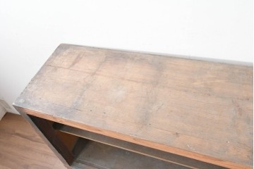 和製アンティーク　木味の素朴な引き出し付きオープンラック　(R-086758)