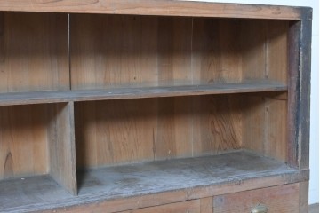 和製アンティーク　木味の素朴な引き出し付きオープンラック　(R-086758)