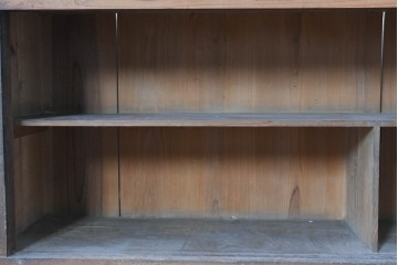 和製アンティーク　木味の素朴な引き出し付きオープンラック　(R-086758)