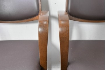 中古　シラカワ(Shirakawa)　ナラ材　S-281　流れるような曲線が上品なアームチェア2脚セット　定価(2脚合計)約15万円　(R-086759)