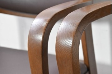 中古　シラカワ(Shirakawa)　ナラ材　S-281　流れるような曲線が上品なアームチェア2脚セット　定価(2脚合計)約15万円　(R-086759)