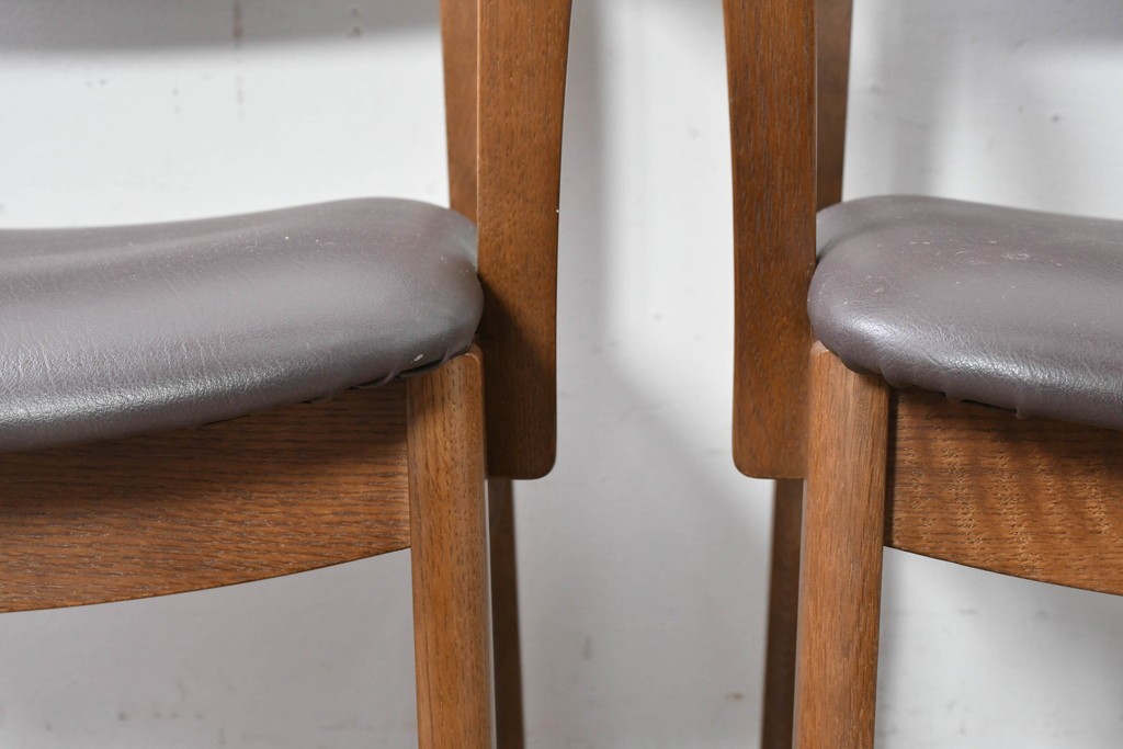 中古　シラカワ(Shirakawa)　ナラ材　S-281　流れるような曲線が上品なアームチェア2脚セット　定価(2脚合計)約15万円　(R-086759)