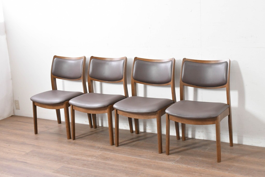 中古　シラカワ(Shirakawa)　ナラ材　S-280　シンプルで上品なダイニングチェア4脚セット　定価(4脚合計)約22万円　(R-086760)