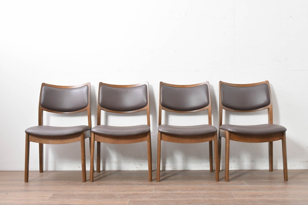 中古　シラカワ(Shirakawa)　ナラ材　S-280　シンプルで上品なダイニングチェア4脚セット　定価(4脚合計)約22万円　(R-086760)