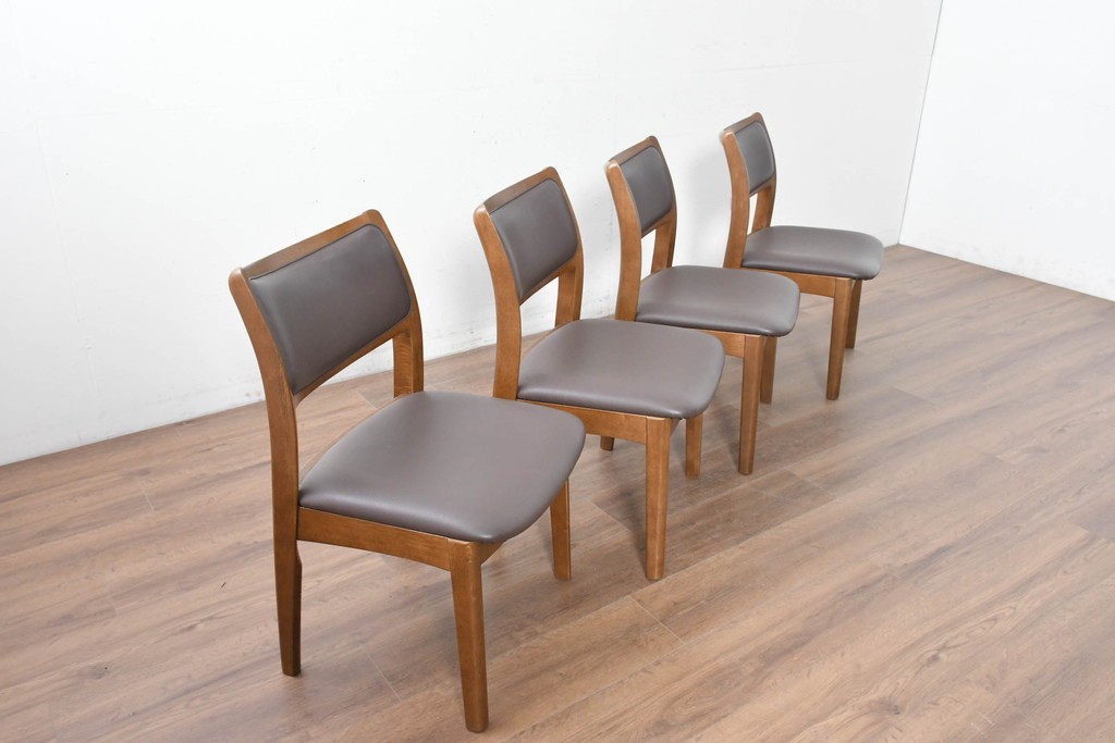 中古　シラカワ(Shirakawa)　ナラ材　S-280　シンプルで上品なダイニングチェア4脚セット　定価(4脚合計)約22万円　(R-086760)