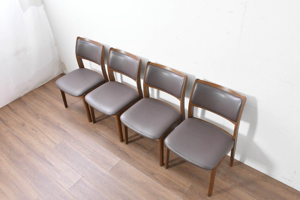 中古　シラカワ(Shirakawa)　ナラ材　S-280　シンプルで上品なダイニングチェア4脚セット　定価(4脚合計)約22万円　(R-086760)