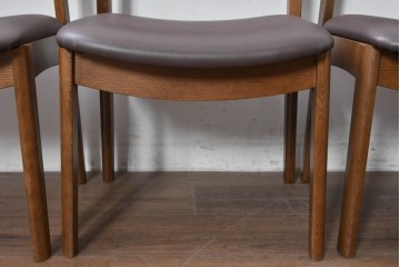 中古　シラカワ(Shirakawa)　ナラ材　S-280　シンプルで上品なダイニングチェア4脚セット　定価(4脚合計)約22万円　(R-086760)