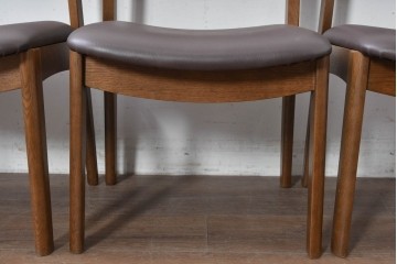 中古　シラカワ(Shirakawa)　ナラ材　S-280　シンプルで上品なダイニングチェア4脚セット　定価(4脚合計)約22万円　(R-086760)