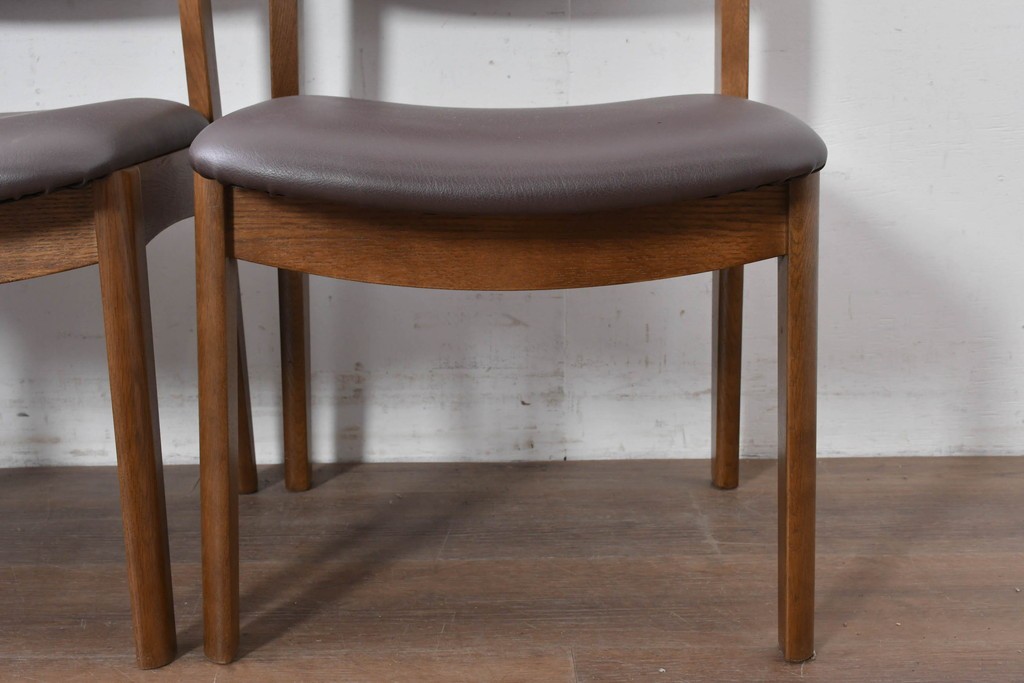 中古　シラカワ(Shirakawa)　ナラ材　S-280　シンプルで上品なダイニングチェア4脚セット　定価(4脚合計)約22万円　(R-086760)