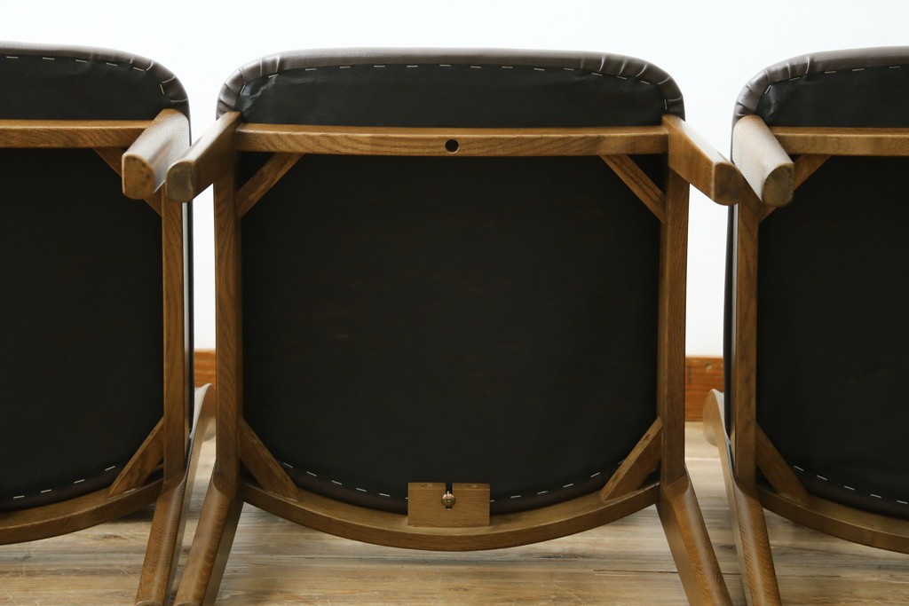 中古　シラカワ(Shirakawa)　ナラ材　S-280　シンプルで上品なダイニングチェア4脚セット　定価(4脚合計)約22万円　(R-086760)