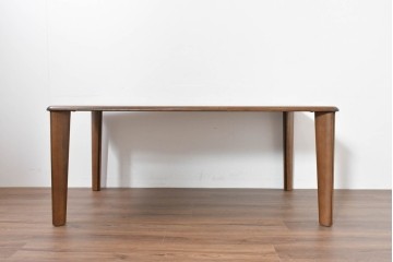 中古　シラカワ(Shirakawa)　オーク材　丸みのある柔らかなシルエットのダイニングテーブル　定価推定約21万円　(R-086762)