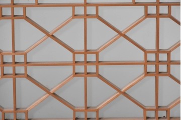 アンティーク建具　昭和後期　片面ガラス　明るい木色に端正な組子が魅力の書院戸2枚セット　(R-086763)