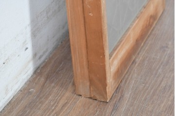 アンティーク建具　昭和後期　片面ガラス　明るい木色に端正な組子が魅力の書院戸2枚セット　(R-086763)