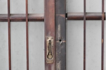 アンティーク建具　昭和中期　細やかな格子の入ったガラス窓4枚セット　(R-086764)