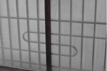 アンティーク建具　昭和中期　細やかな格子の入ったガラス窓4枚セット　(R-086764)