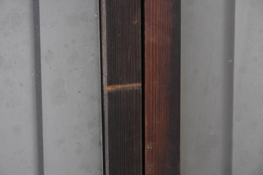 アンティーク建具　昭和中期　細やかな格子の入ったガラス窓4枚セット　(R-086764)