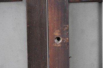 アンティーク建具　昭和中期　細やかな格子の入ったガラス窓4枚セット　(R-086764)