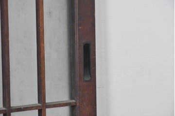 アンティーク建具　昭和中期　細やかな格子の入ったガラス窓3枚セット　(R-086765)