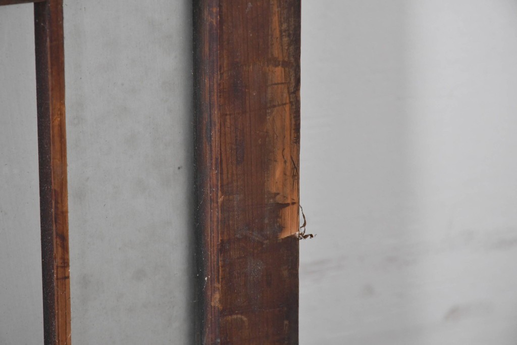 アンティーク建具　昭和中期　細やかな格子の入ったガラス窓3枚セット　(R-086765)