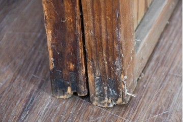 アンティーク建具　昭和初期　裏障子・裏ガラス付き　すっきりとした細身の桟が美しい格子戸2枚セット　(R-086766)