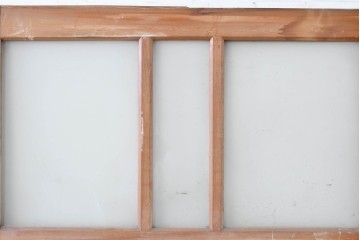 アンティーク建具　昭和初期から中期　彩光ガラス入りの木製引き戸2枚セット　(R-086767)