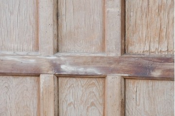 アンティーク建具　昭和初期から中期　彩光ガラス入りの木製引き戸2枚セット　(R-086767)