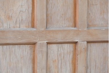 アンティーク建具　昭和初期から中期　彩光ガラス入りの木製引き戸2枚セット　(R-086767)