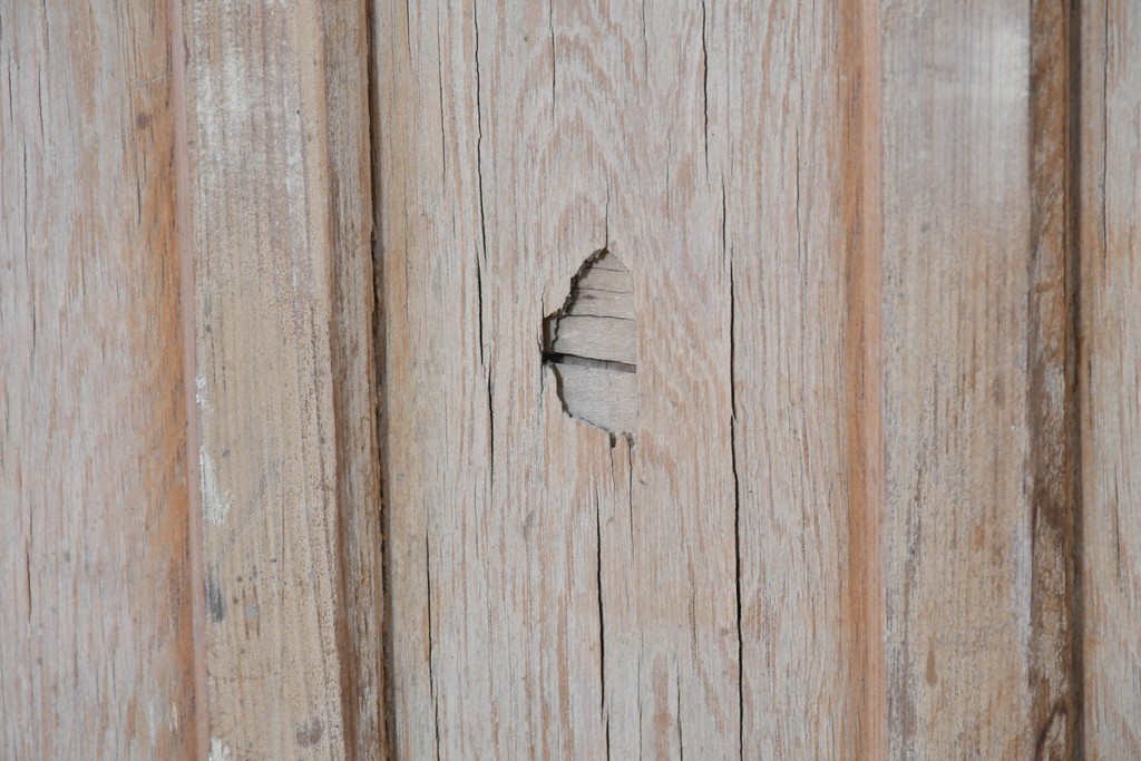 アンティーク建具　昭和初期から中期　彩光ガラス入りの木製引き戸2枚セット　(R-086767)