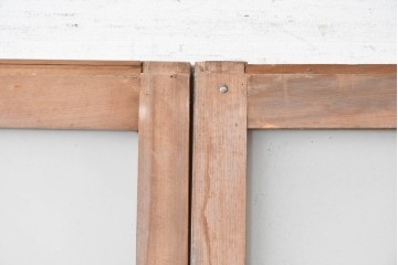 アンティーク建具　昭和初期から中期　彩光ガラス入りの木製引き戸2枚セット　(R-086767)