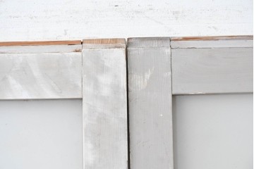 アンティーク建具　昭和初期から中期　ツートンカラー　彩光ガラス入りの引き戸2枚セット　(R-086768)