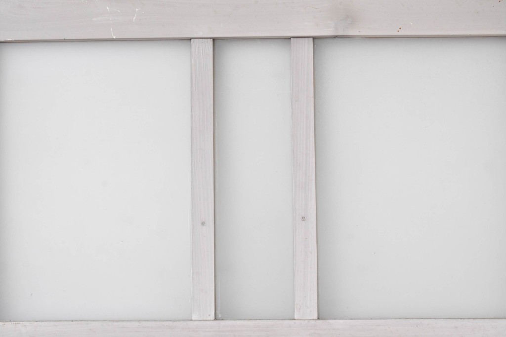 アンティーク建具　昭和初期から中期　ツートンカラー　彩光ガラス入りの引き戸2枚セット　(R-086768)