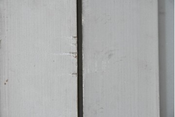 アンティーク建具　昭和初期から中期　ツートンカラー　彩光ガラス入りの引き戸2枚セット　(R-086768)