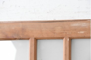 アンティーク建具　昭和初期から中期　ツートンカラー　彩光ガラス入りの引き戸2枚セット　(R-086768)